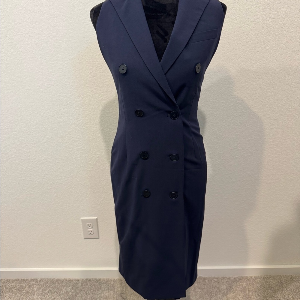 Ralph Lauren Elegant Navy Double-Breasted Dress